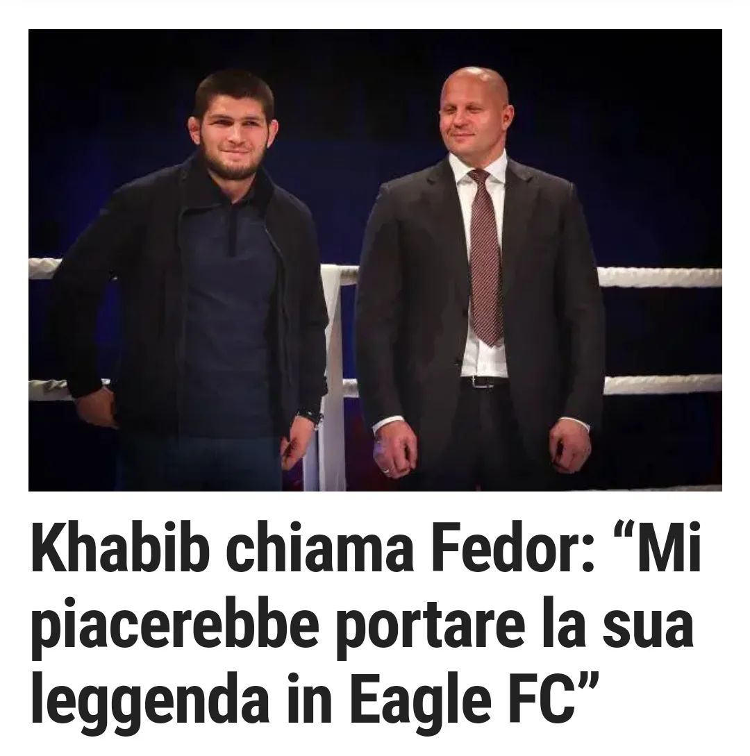 Khabib strizza l'occhio al leggendario Fedor Emelianenko. Ecco contro chi sogna di vederlo all'opera nella sua promotion.

Articolo completo su www.tuttomma.it

#UFC #MMA #mmanews #ufcnews